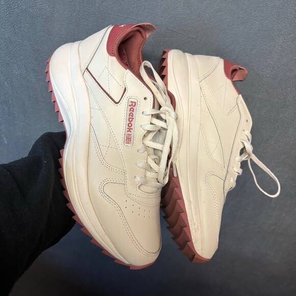 Reebok Women’s Classic Leather Ripple Shoes Cream Pink Size 9.5 Momcore Comfy - Picture 7 of 11